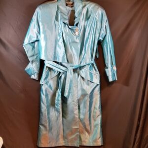 Iridescent Teal Raincoat